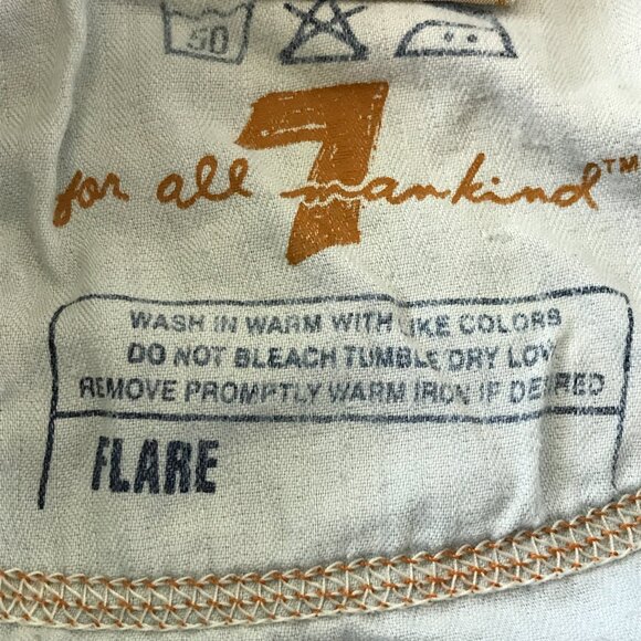 7 For All Mankind Flare Jeans Women 28 Blue Low Rise Medium Wash Stretch 17945 - Picture 3 of 12